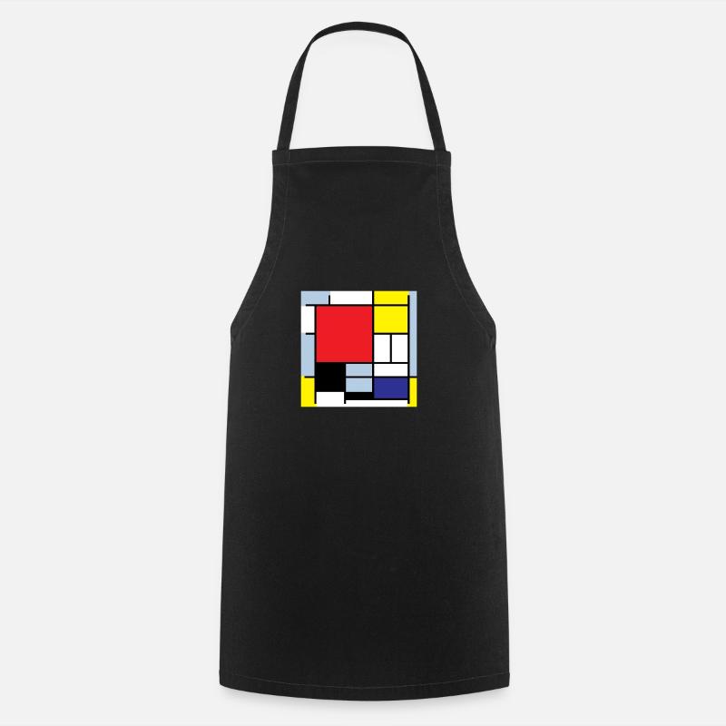 Symbol Piet Mondrian Moderne Kunst Geschenkidee - Kochschürze - Schwarz