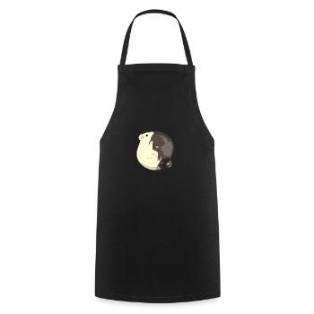 Yin Yang Schwarze und weiße Frettchen Geschenk - Kochschürze - Schwarz - Vorne - AI Model Male 185 dark (185cm)