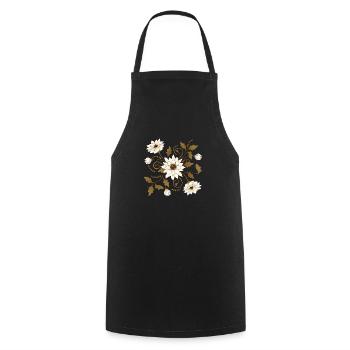 Fleurs - Tablier de cuisine - noir - Devant - AI Model Male 185 dark (185cm)