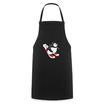 Penguin Skiing Ski Lover Winter Gift - Cooking Apron - black - Front - AI Model Male 185 dark (185cm)