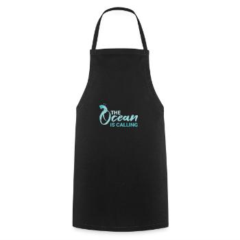 The Ocean Is Calling Surfer Diver Gift Idea - Cooking Apron - black - Front - AI Model Male 185 dark (185cm)