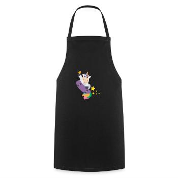 Licorne Skateboard magique Étoiles Cadeau pour enfants - Tablier de cuisine - noir - Devant - AI Model Male 185 dark (185cm)