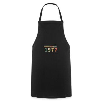 Vintage 1977 - Tablier de cuisine - noir - Devant - AI Model Male 185 dark (185cm)