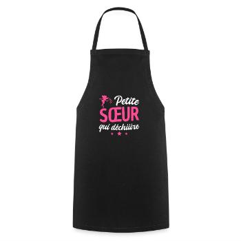 petite sœur qui déchire - Tablier de cuisine - noir - Devant - AI Model Male 185 dark (185cm)