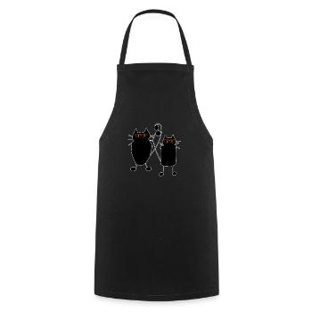 Chats - Tablier de cuisine - noir - Devant - AI Model Male 185 dark (185cm)