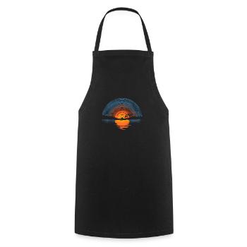 Sunset Vinyl - Kochschürze - Schwarz - Vorne - AI Model Male 185 dark (185cm)