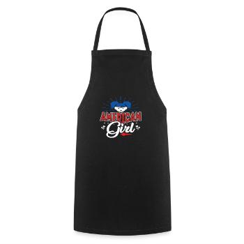 AMERICAN GIRL - Tablier de cuisine - noir - Devant - AI Model Male 185 dark (185cm)