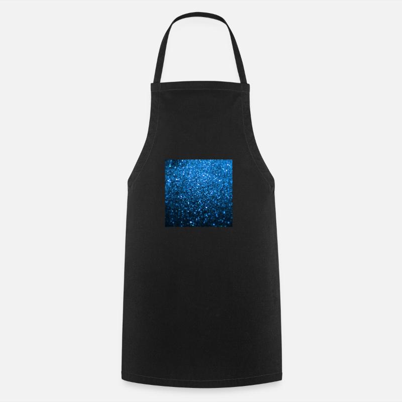 Funkelnder blauer Glitter - Kochschürze - Schwarz