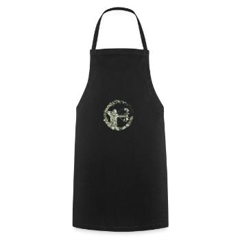 Double Exposure Compound Bow Hunter Camouflage - Cooking Apron - black - Front - AI Model Male 185 dark (185cm)