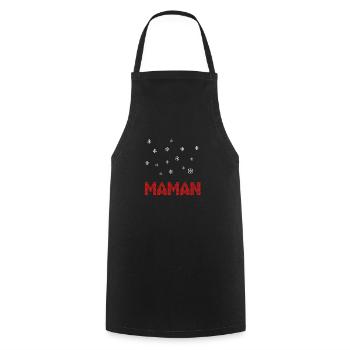 Bonnet de noel Maman flocon neige - Tablier de cuisine - noir - Devant - AI Model Male 185 dark (185cm)