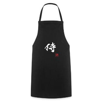 samurai (white) - Tablier de cuisine - noir - Devant - AI Model Male 185 dark (185cm)