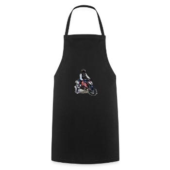 Poster Motorcyclist - Cooking Apron - black - Front - AI Model Male 185 dark (185cm)