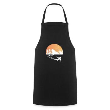 Skier ski retro mountains gift Ski Carving - Cooking Apron - black - Front - AI Model Male 185 dark (185cm)