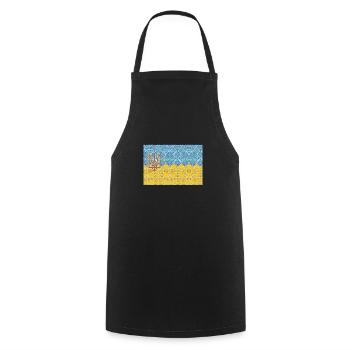Ukraine - Tablier de cuisine - noir - Devant - AI Model Male 185 dark (185cm)