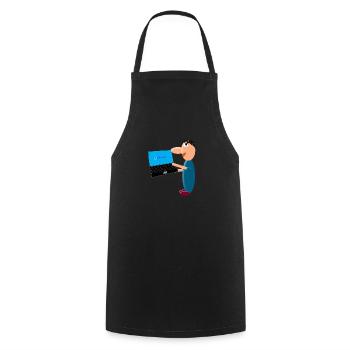 Geduldiger Mensch - Kochschürze - Schwarz - Vorne - AI Model Male 185 dark (185cm)