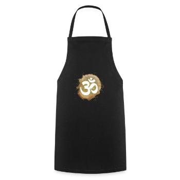 om zeichen gold erde elemente - Kochschürze - Schwarz - Vorne - AI Model Male 185 dark (185cm)