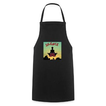 silence meditation - Tablier de cuisine - noir - Devant - AI Model Male 185 dark (185cm)