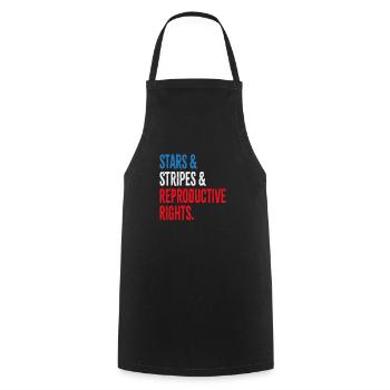 Stars & Stripes & Reproductive Rights - Cooking Apron - black - Front - AI Model Male 185 dark (185cm)