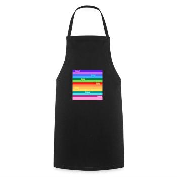 Rainbow cats - Cooking Apron - black - Front - AI Model Male 185 dark (185cm)