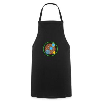cercles planètes abstrait formes - Tablier de cuisine - noir - Devant - AI Model Male 185 dark (185cm)