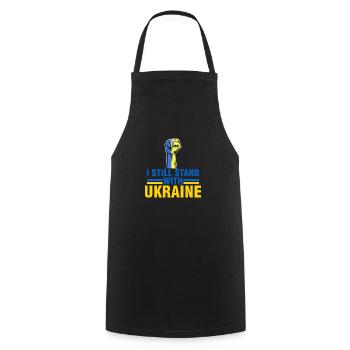 je suis encore soutiens Ukraine - support Ukraine - Tablier de cuisine - noir - Devant - AI Model Male 185 dark (185cm)