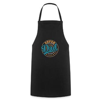 Dad super dad Father's Day - Cooking Apron - black - Front - AI Model Male 185 dark (185cm)