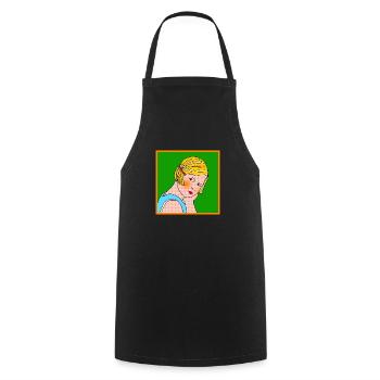 T-shirt vintage 1980 - Tablier de cuisine - noir - Devant - AI Model Male 185 dark (185cm)