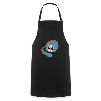 Cute Sleepy Kitten - Cooking Apron - black - Front - AI Model Male 185 dark (185cm)