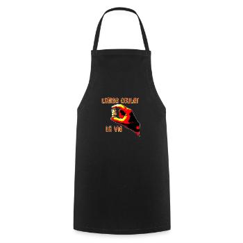 Let life flow - Cooking Apron - black - Front - AI Model Male 185 dark (185cm)