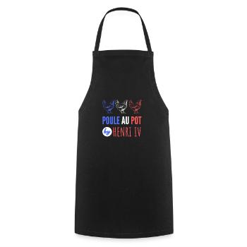 poule au pot by Henry IV - Tablier de cuisine - noir - Devant - AI Model Male 185 dark (185cm)