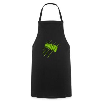 Wachsmalstifte Tropfen Buntstifte cool - Kochschürze - Schwarz - Vorne - AI Model Male 185 dark (185cm)