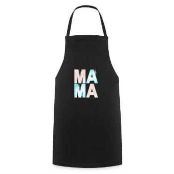MAMA WATERCOLOR BLUE AND ROSE - Cooking Apron - black - Front - AI Model Male 185 dark (185cm)