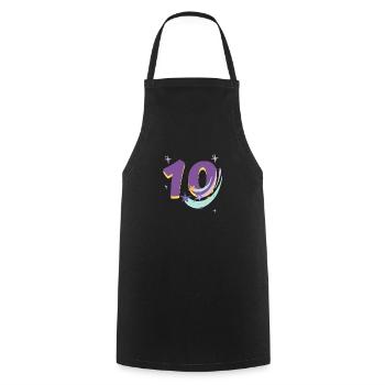10th Anniversary (10-year gift) - Cooking Apron - black - Front - AI Model Male 185 dark (185cm)