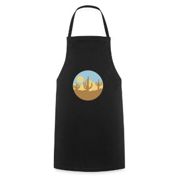 Sun Desert Landscape Silhouette - Cooking Apron - black - Front - AI Model Male 185 dark (185cm)