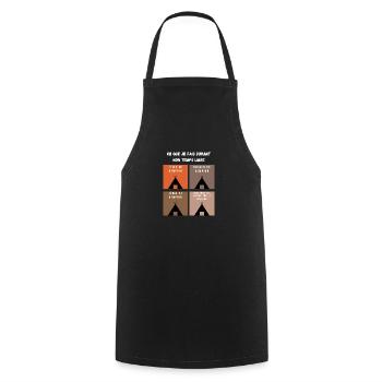 ce que je fais durant mon temps libre camping - Tablier de cuisine - noir - Devant - AI Model Male 185 dark (185cm)