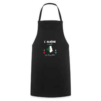 L' Algérie m 'appelle idée cadeau - Tablier de cuisine - noir - Devant - AI Model Male 185 dark (185cm)