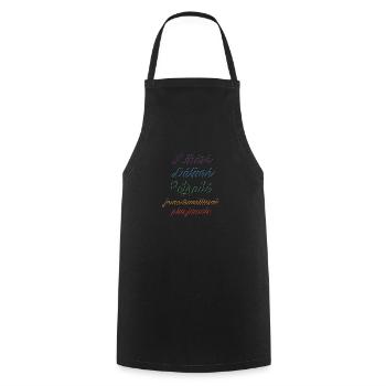 Délivré Libéré Retraité Je ne travaillerai plus - Tablier de cuisine - noir - Devant - AI Model Male 185 dark (185cm)