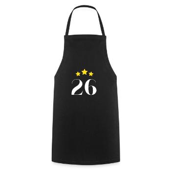 26e anniversaire étoilé - Tablier de cuisine - noir - Devant - AI Model Male 185 dark (185cm)