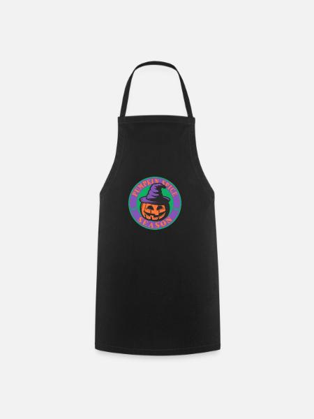 Pumpkin Spice Season Halloween Pumpkin - Cooking Apron - black