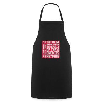 drinks from enemies skulls - Cooking Apron - black - Front - AI Model Male 185 dark (185cm)