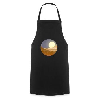 Mond in der Nachtlandschaft - Kochschürze - Schwarz - Vorne - AI Model Male 185 dark (185cm)