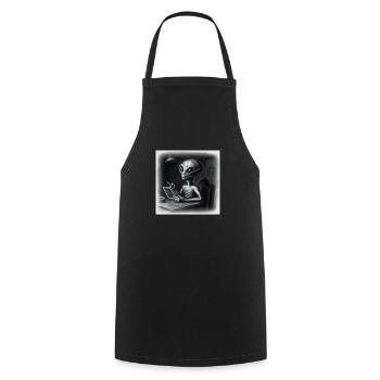 alien noir - Cooking Apron - black - Front - AI Model Male 185 dark (185cm)