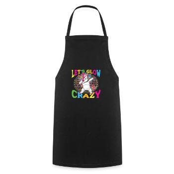 Unicorn Let s Glow Crazy - Kochschürze - Schwarz - Vorne - AI Model Male 185 dark (185cm)