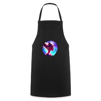 ANIME SPACE GIRL - Cooking Apron - black - Front - AI Model Male 185 dark (185cm)