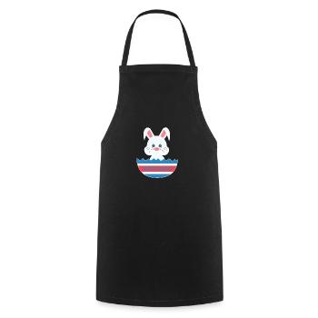 A cute easter rabbit egg - Cooking Apron - black - Front - AI Model Male 185 dark (185cm)