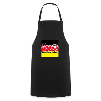 Weltmeister | WM | Fussball Shirt | Deutschland - Kochschürze - Schwarz - Vorne - AI Model Male 185 dark (185cm)