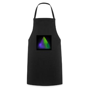 Abstract triangle architecture design neon lights - Cooking Apron - black - Front - AI Model Male 185 dark (185cm)