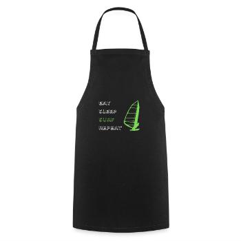 Eat Sleep Windsurfing Repeat - Cooking Apron - black - Front - AI Model Male 185 dark (185cm)