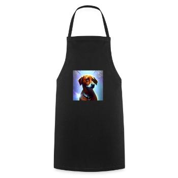 Le chien de l’univers - Tablier de cuisine - noir - Devant - AI Model Male 185 dark (185cm)