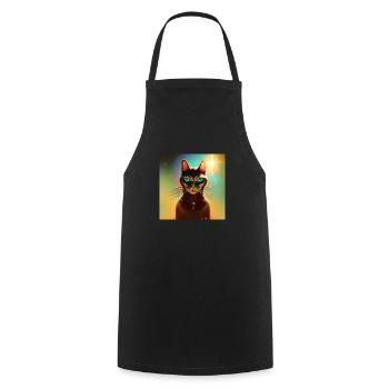 The Universe Cat - Cooking Apron - black - Front - AI Model Male 185 dark (185cm)